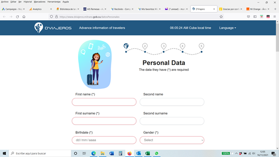 Nuevo Formulario de Entrada a Cuba New Entry Form to Cuba